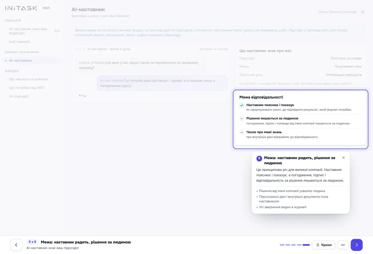 AI-наставник знає ваш підрозділ, крок 5